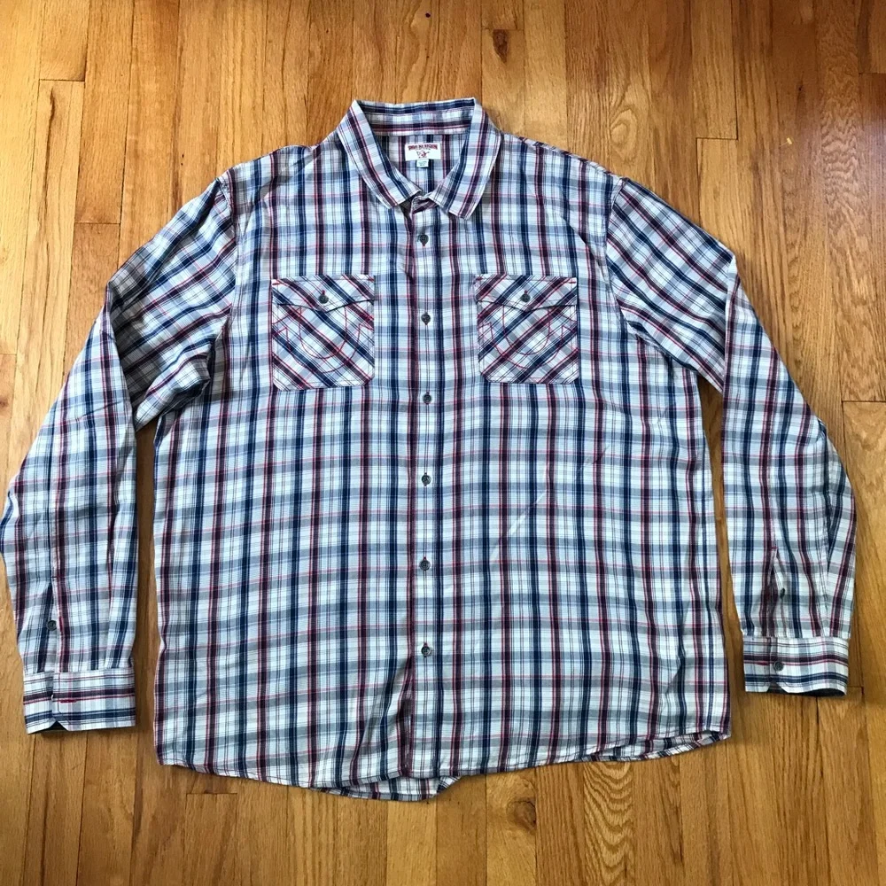 True Religion Men's Plaid Button-Down Shirt 3XL